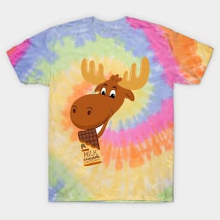 Lispe Chocolate Moose Funny Dad Joke Cartoon T-Shirt